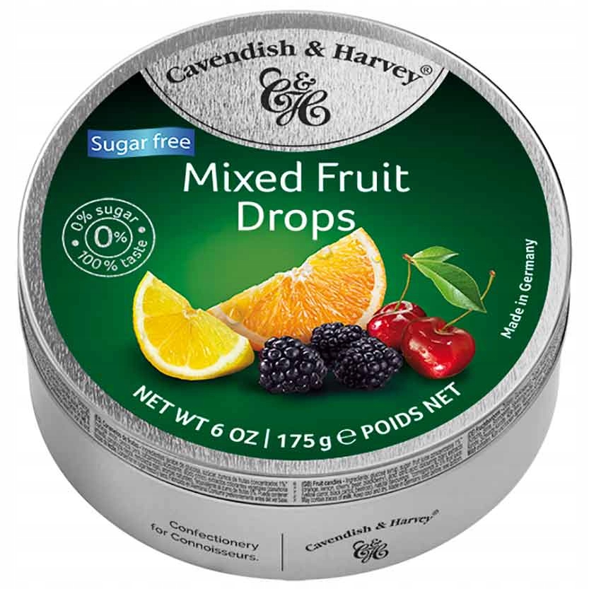 Cavendish & Harvey Mixed Fruit Drops Bez Cukru 175 g