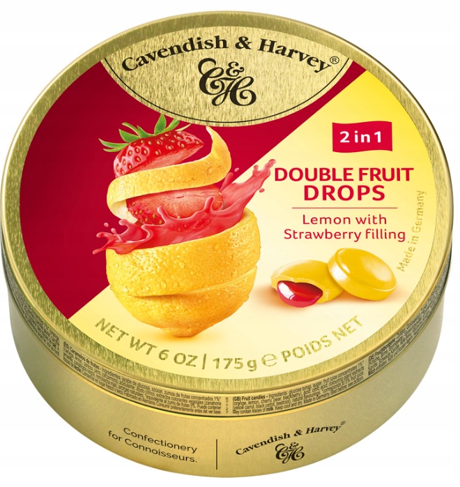 Cavendish & Harvey Double Fruit Drops Lemon Strawberry 175g