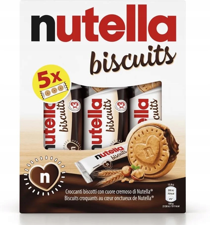Nutella Biscuits Ciasteczka z Kremem Ferrero 5 szt x 41,4g