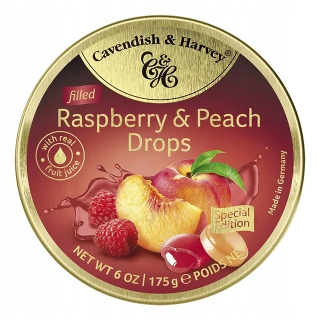 Cavendish & Harvey Raspberry & Peach Drops 175g