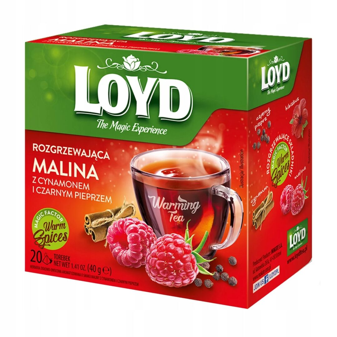 Loyd Rozgrzewająca Malina z Cynamonem i Czarnym Pieprzem 20 Torebek