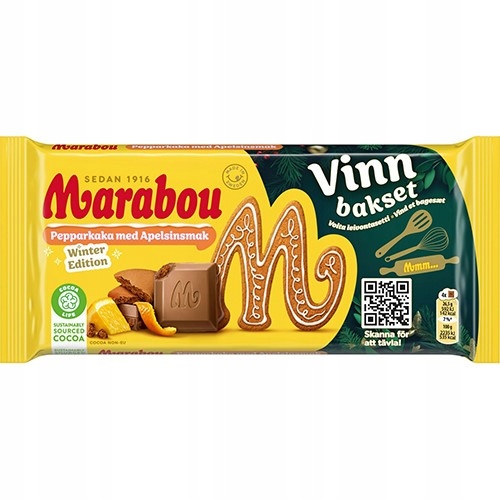 Marabou Czekolada Piernikowa z Pomarańczą 185g