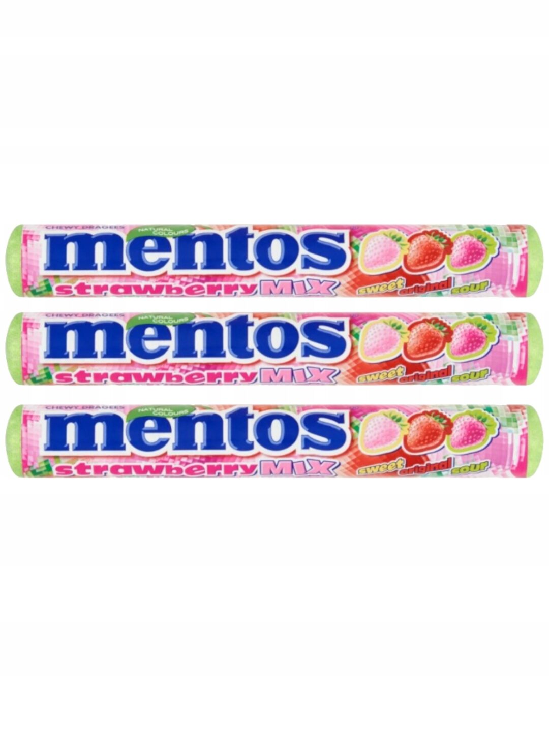 Mentos Strawberry Mix 37,5g x 3szt