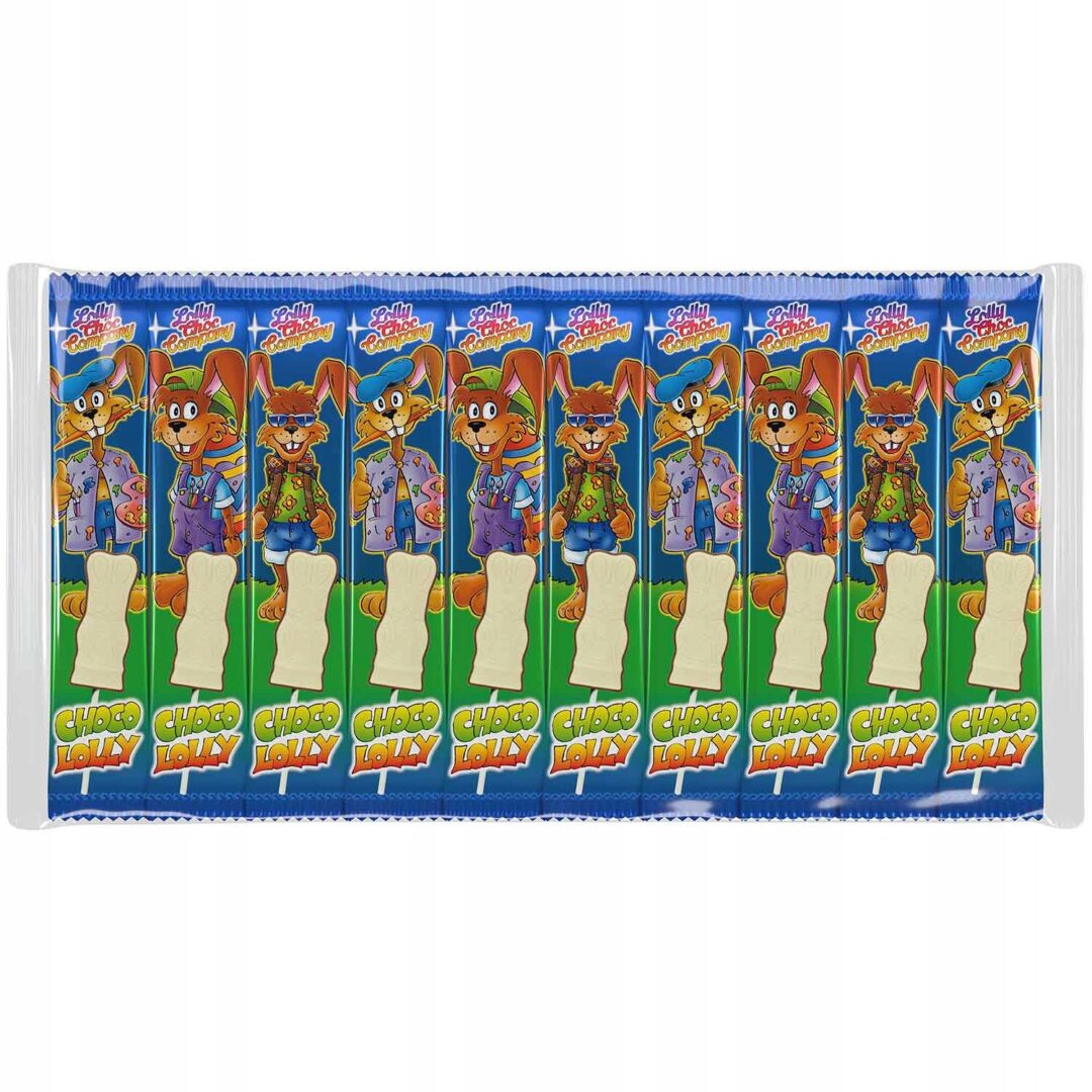 Lizaki z Białej Czekolady Zajączki 15g x 10szt