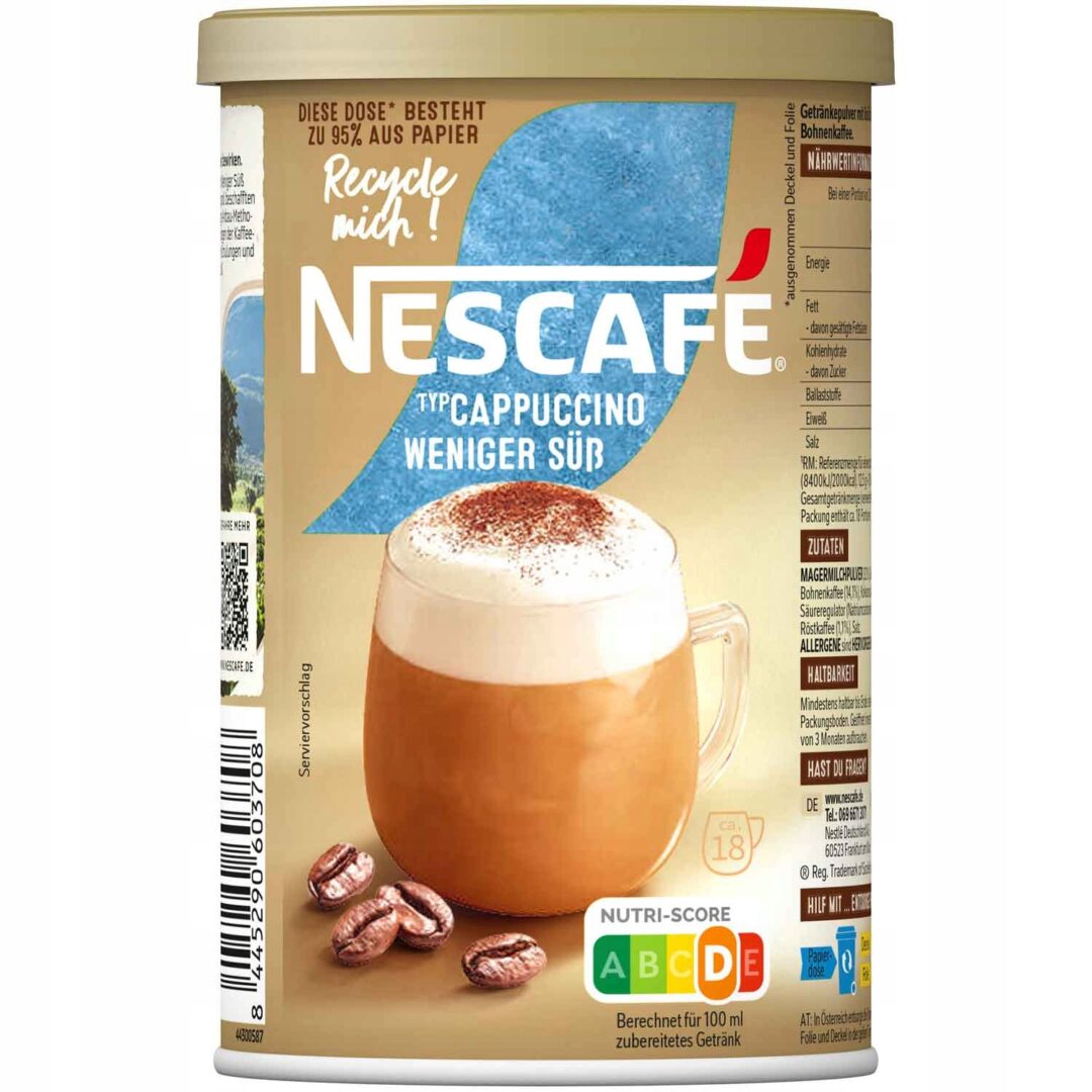 Nescafe Typ Cappuccino Mniej Cukru 220g