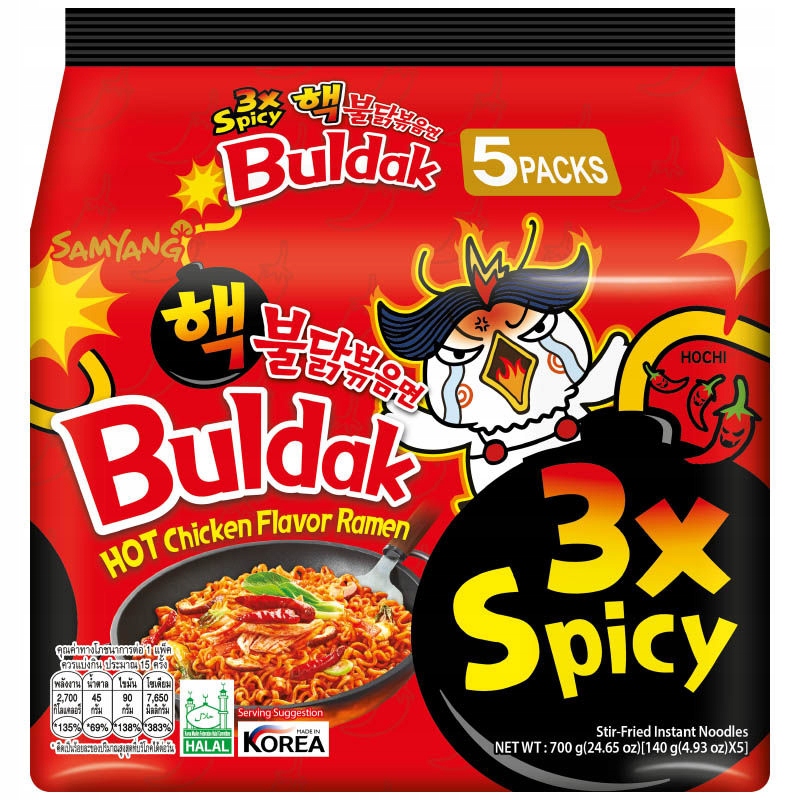 SamYang Buldak Hot Chicken 3x Spicy 140g x 5szt
