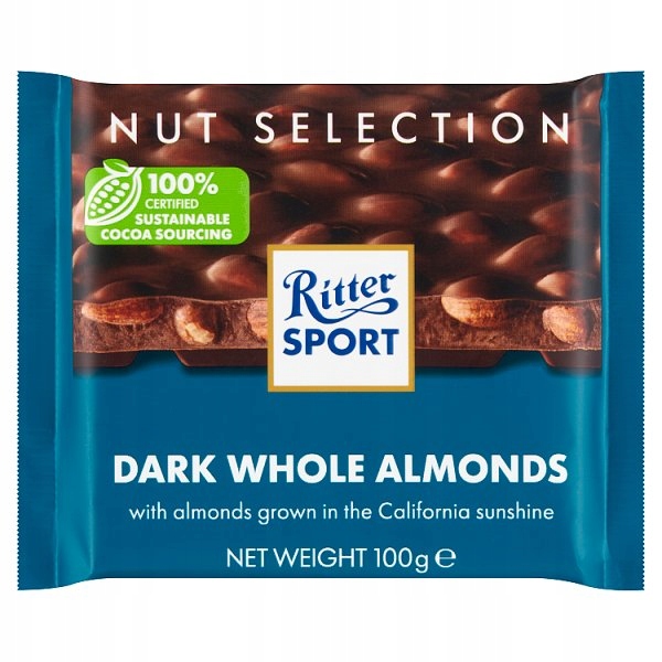 Ritter Sport Dark Whole Almonds 100g