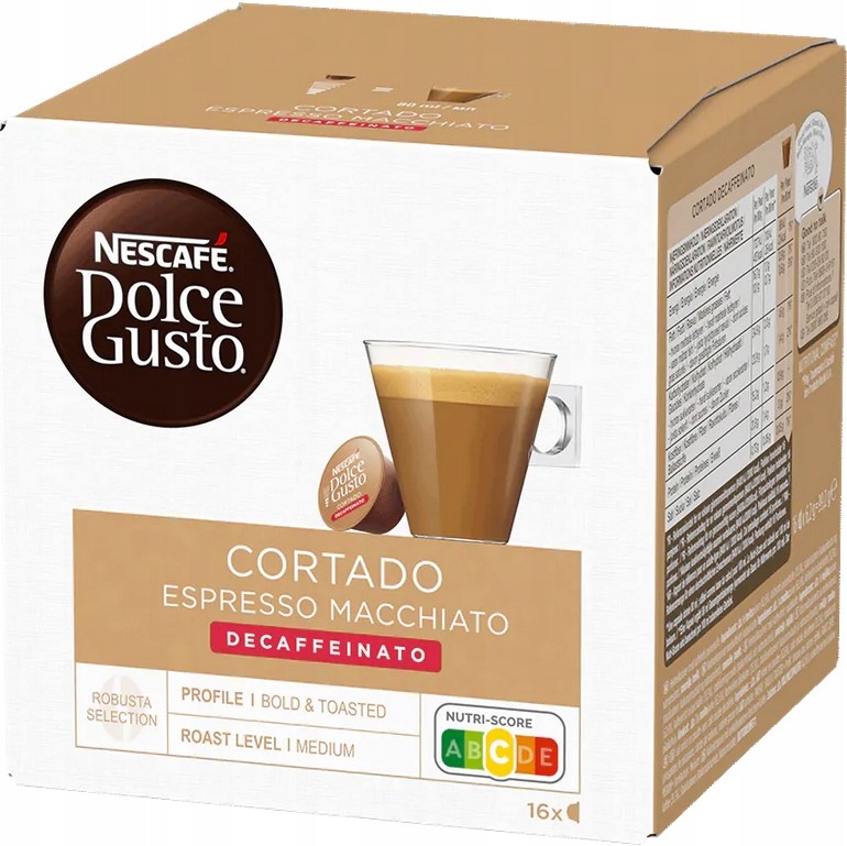 Dolce Gusto Cortado Espresso Macchiato Decaffeinato 16 Kapsułek