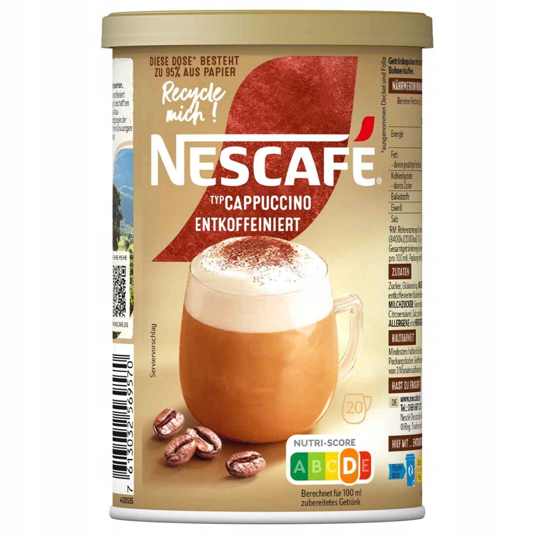 Nescafe Typ Cappuccino Bezkofeinowa 250g