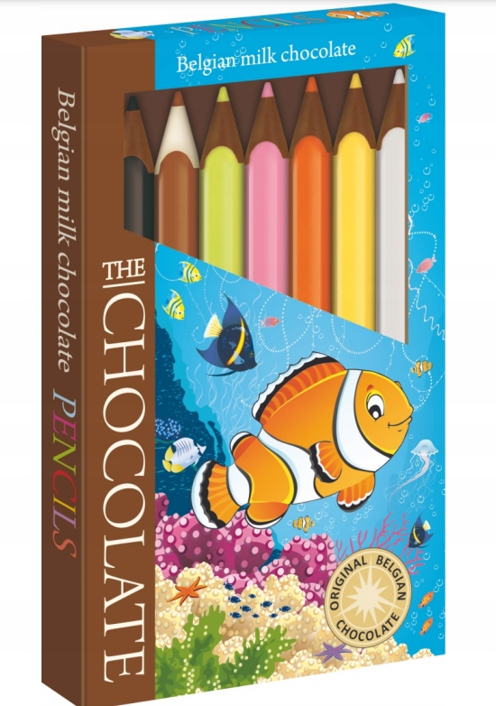 Kredki z Belgijskiej Czekolady Rybki 100g