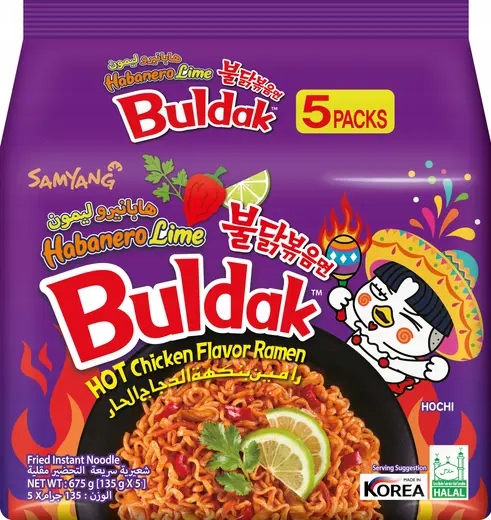 SamYang Buldak Hot Chicken Habanero Lime 135g x 5szt