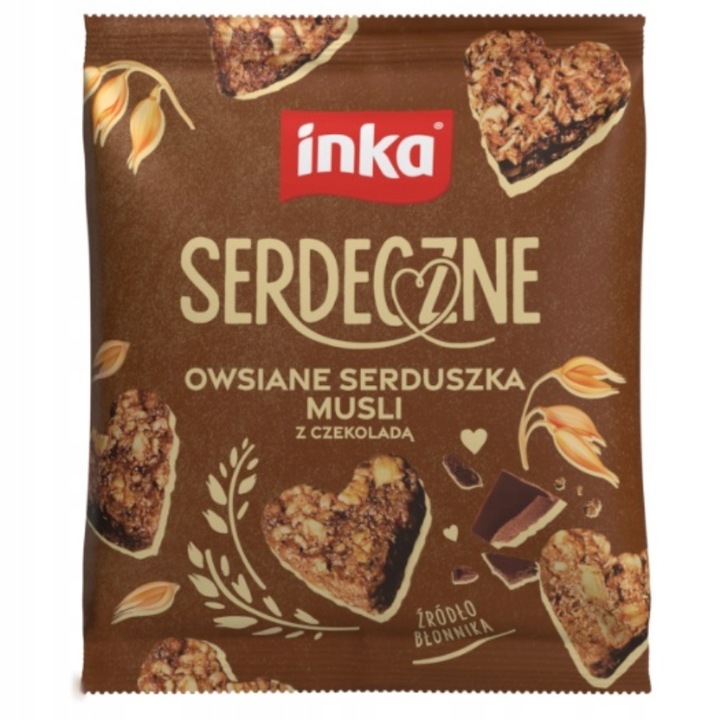 Inka Serdeczne Owsiane Serduszka Musli z Czekoladą 50g