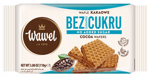 Wawel Wafle Kakaowe Bez Dodatku Cukru 110g