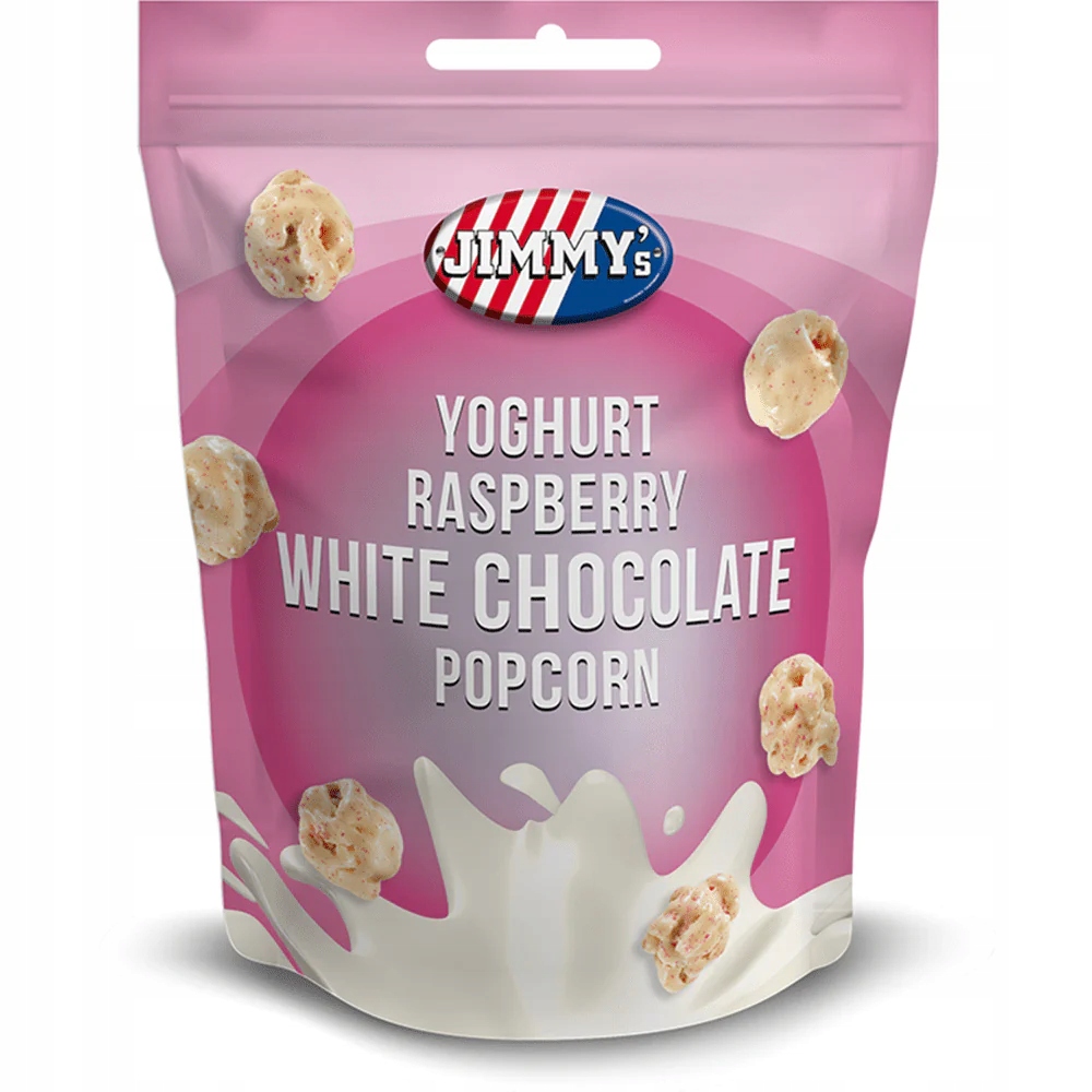 Jimmy's Yoghurt Raspberry White Chocolate Popcorn 120g