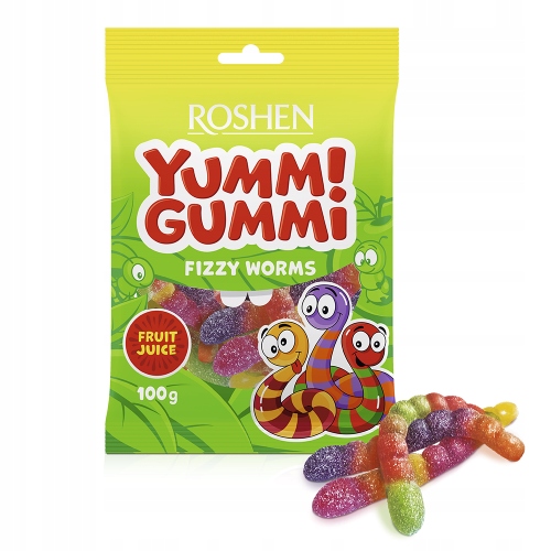 Roshen Yummi Gummi Fizzy Worms 70g