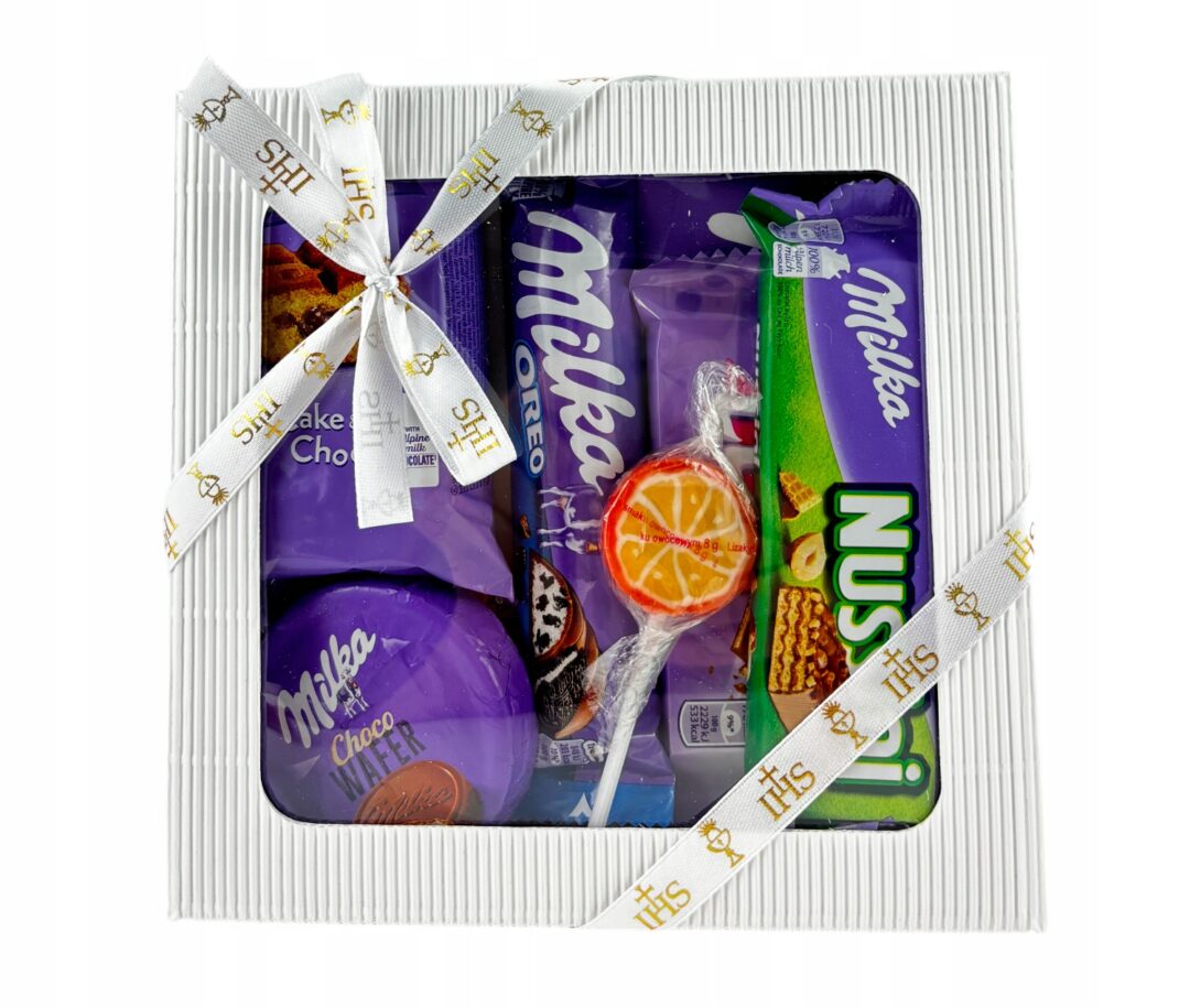 Box Słodyczy Milka Pierwsza Komunia Święta IHS