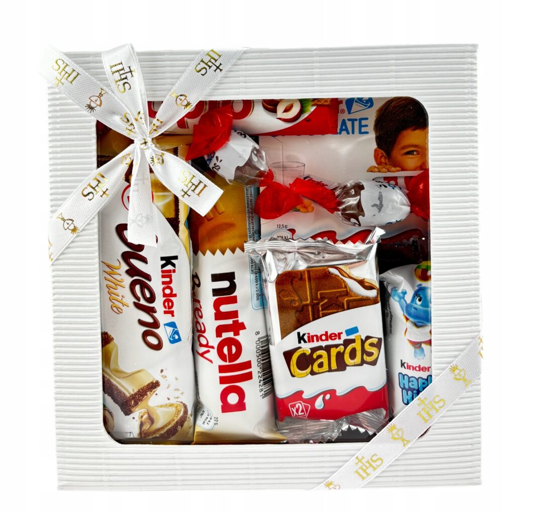 Box Słodyczy Kinder Pierwsza Komunia Święta IHS