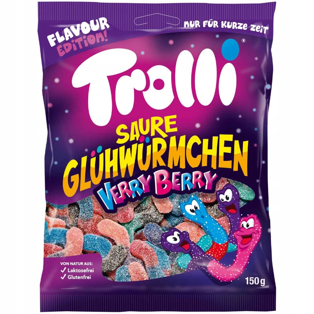 Trolli Sour Glowworms Verry Berry 150g