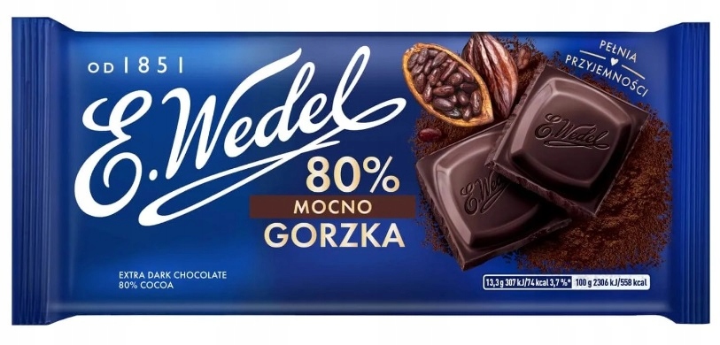 E.Wedel Czekolada Mocno Gorzka 80% 80g