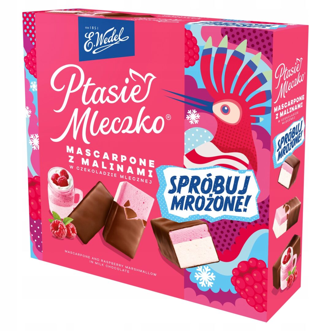 E.Wedel Ptasie Mleczko Mascarpone z Malinami 340g