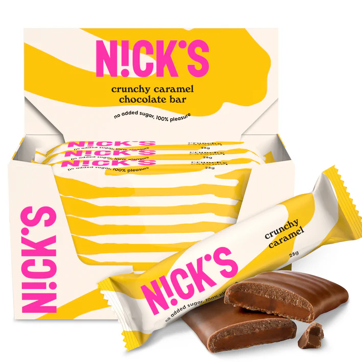 Nick's Crunchy Caramel Chocolate Bar 28g x 21szt