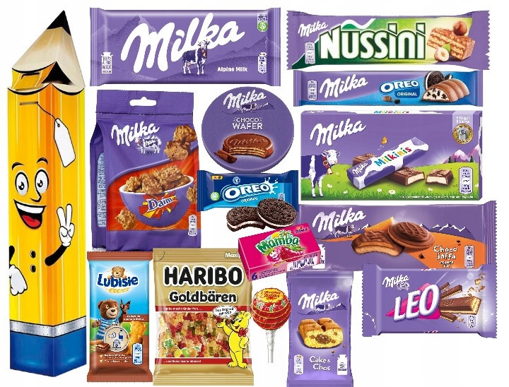 Duży Róg Obfitości Tyta Milka Ołówek Na Rozpoczęcie Roku dla Pierwszoklasisty 53cm