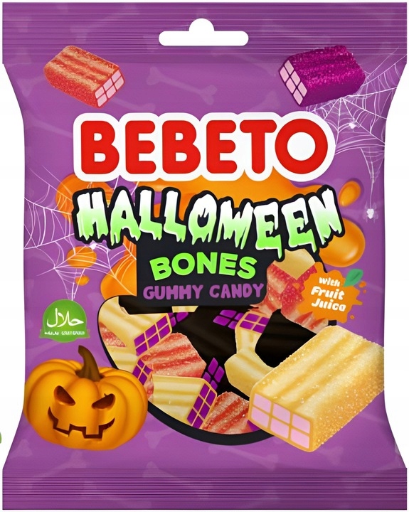 Bebeto Halloween Bones Gummy Candy 80g