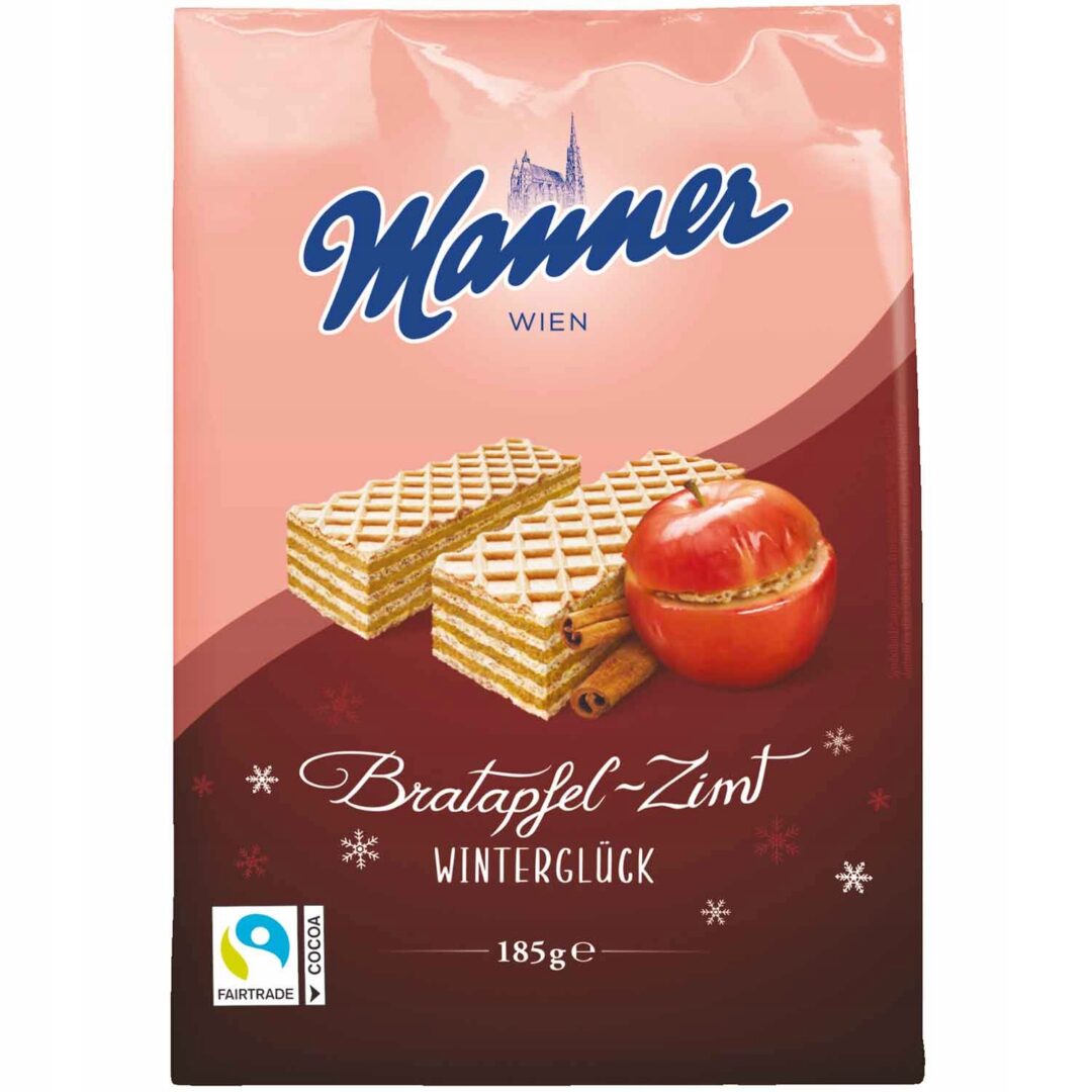 Manner Wafelki Pieczone Jabłko Cynamon 185g