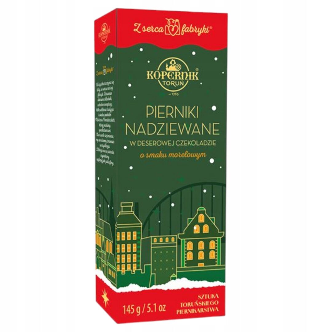 Kopernik Pierniki Nadziewane w Deserowej Czekoladzie Morelowe 145g