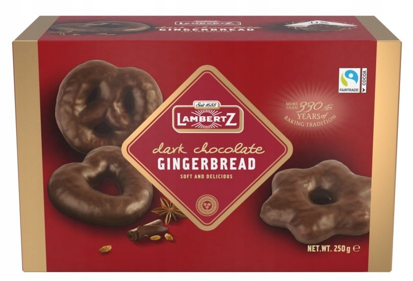 Lambertz Dark Chocolate Gingerbread 250g