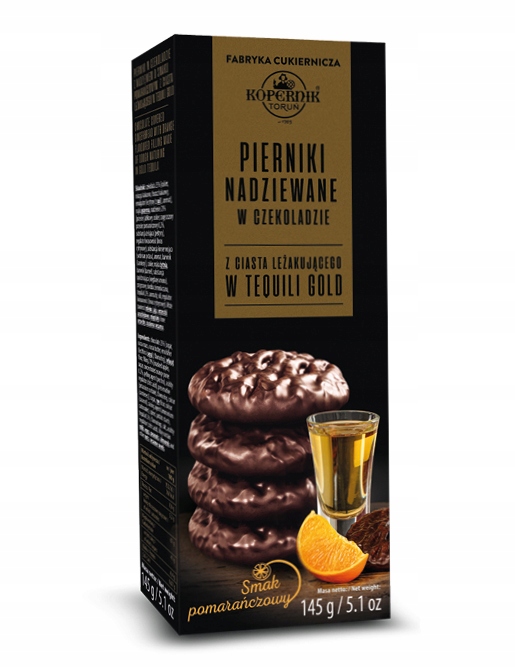 Kopernik Pierniki Nadziewane w Czekoladzie Pomarańcza Tequila 145g