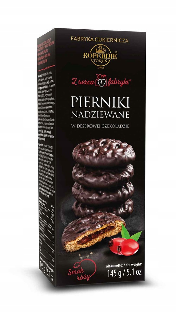 Kopernik Pierniki Nadziewane w Deserowej Czekoladzie Róża 145g