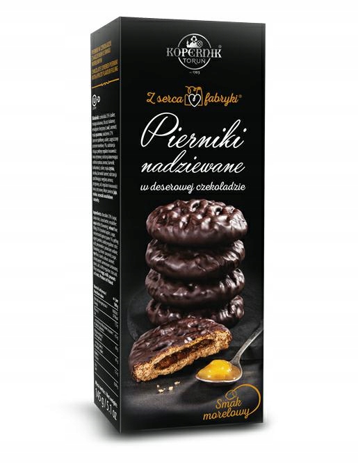 Kopernik Pierniki Nadziewane w Deserowej Czekoladzie Morelowe 145g