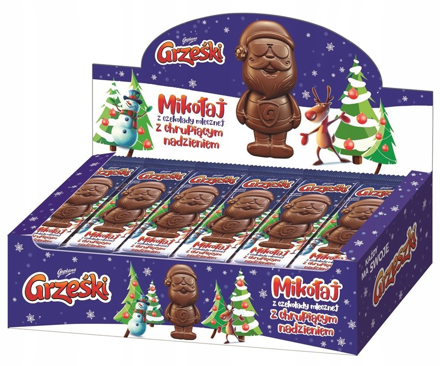 Grześki Figurka Mikołaj Czekoladowy 29g x 30 szt