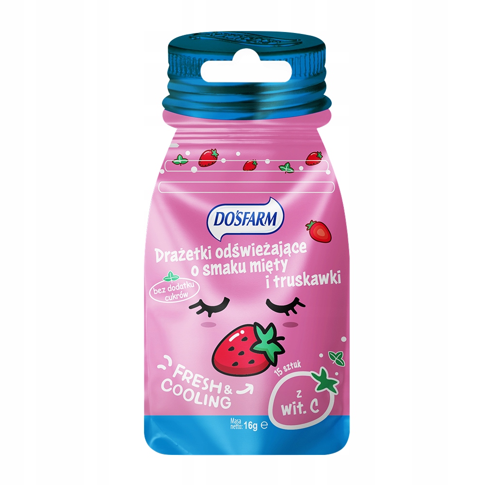 Dosfarm Drażetki Mięta i Truskawki 16g