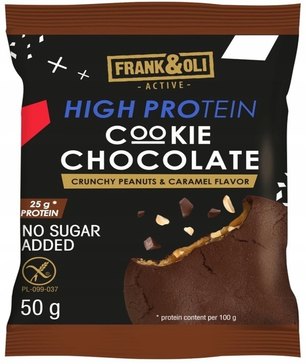 Frank&Oli High Protein Cookie Chocolate Crunchy Peanuts & Caramel 50g