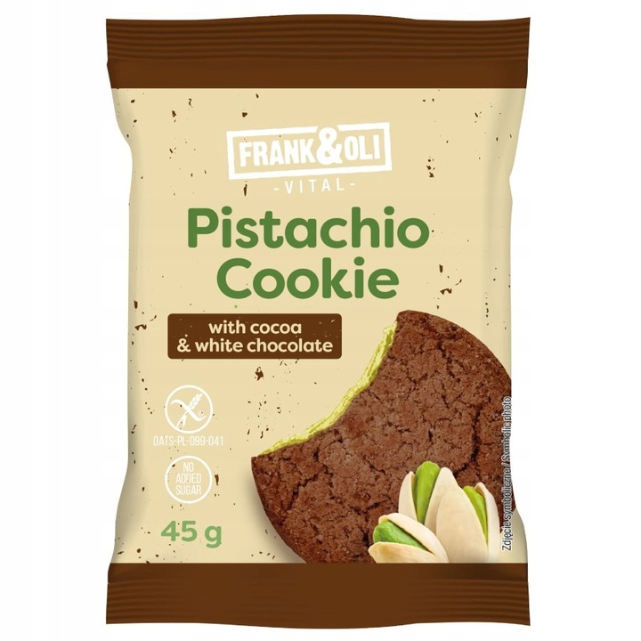 Frank&Oli Pistachio Cookie With Cocoa & White Chocolate 45g