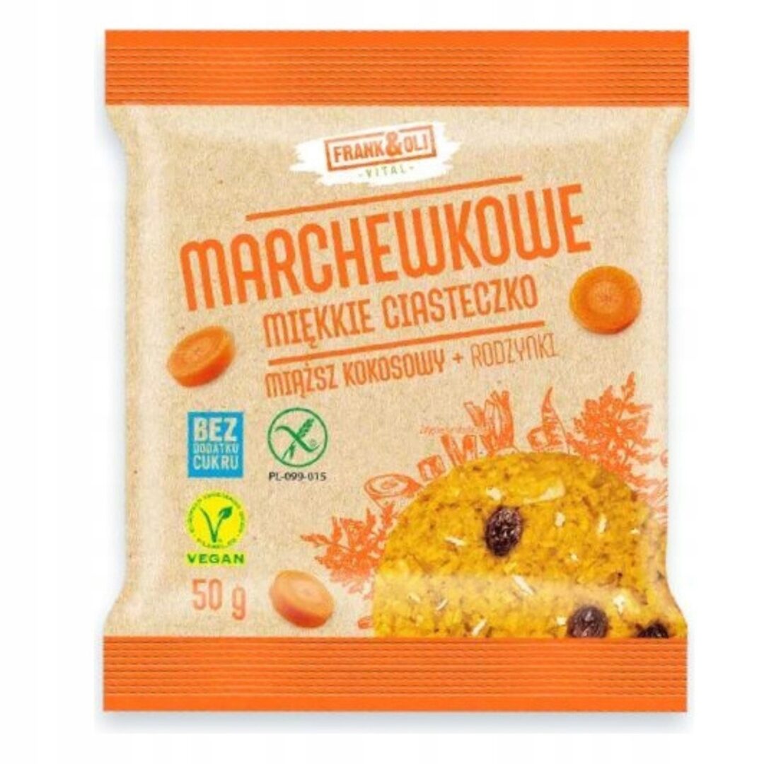 Frank&Oli Marchewkowe Miękkie Ciasteczko 50g