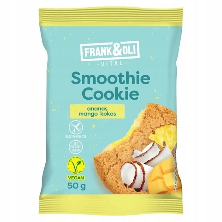 Frank&Oli Smoothie Cookie Ananas Mango Kokos 50g