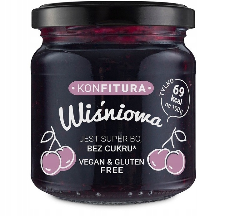 Devaldano Konfitura Wiśniowa Bez Cukru 190g