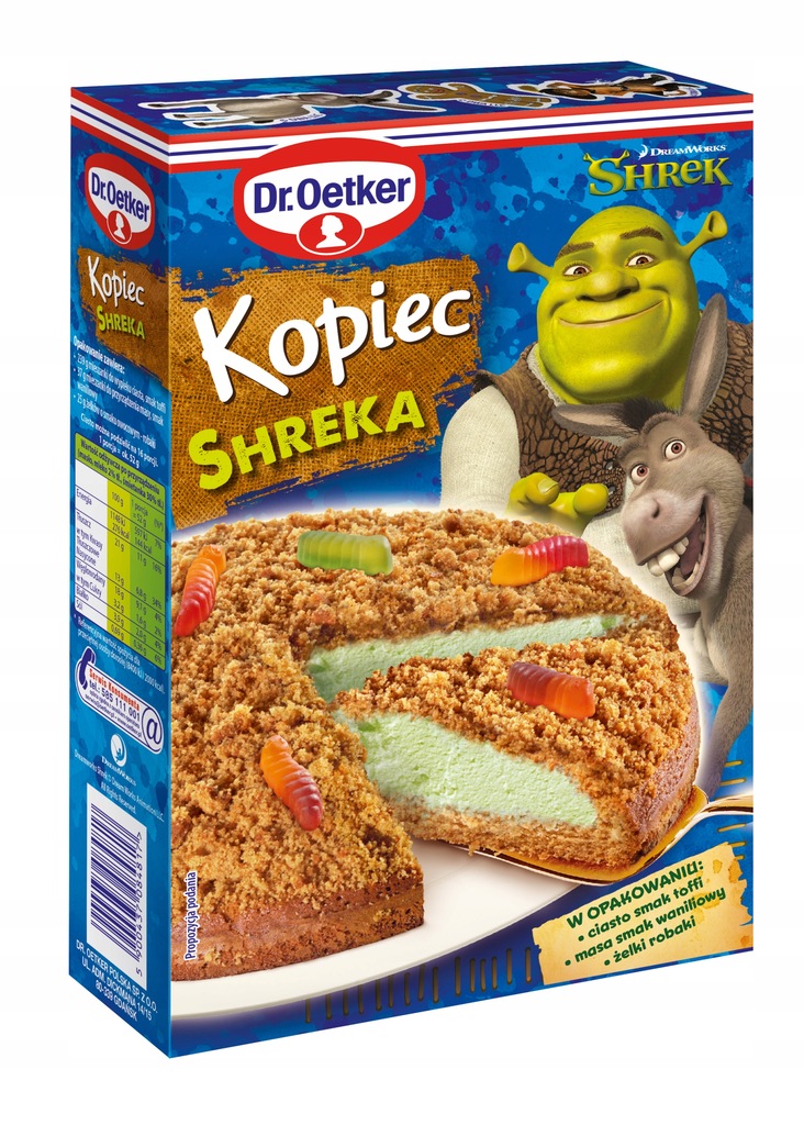 Dr. Oetker Ciasto w Proszku Kopiec Shreka z Żelkami 301g