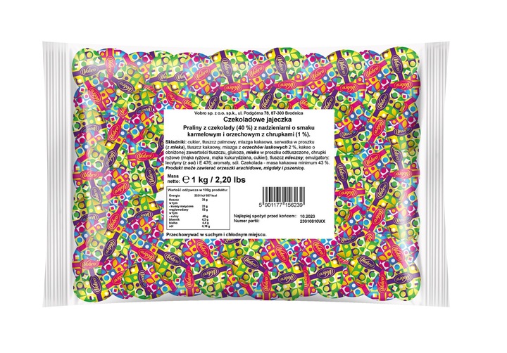 Vobro Cukierki Czekoladowe Jajeczka 1kg