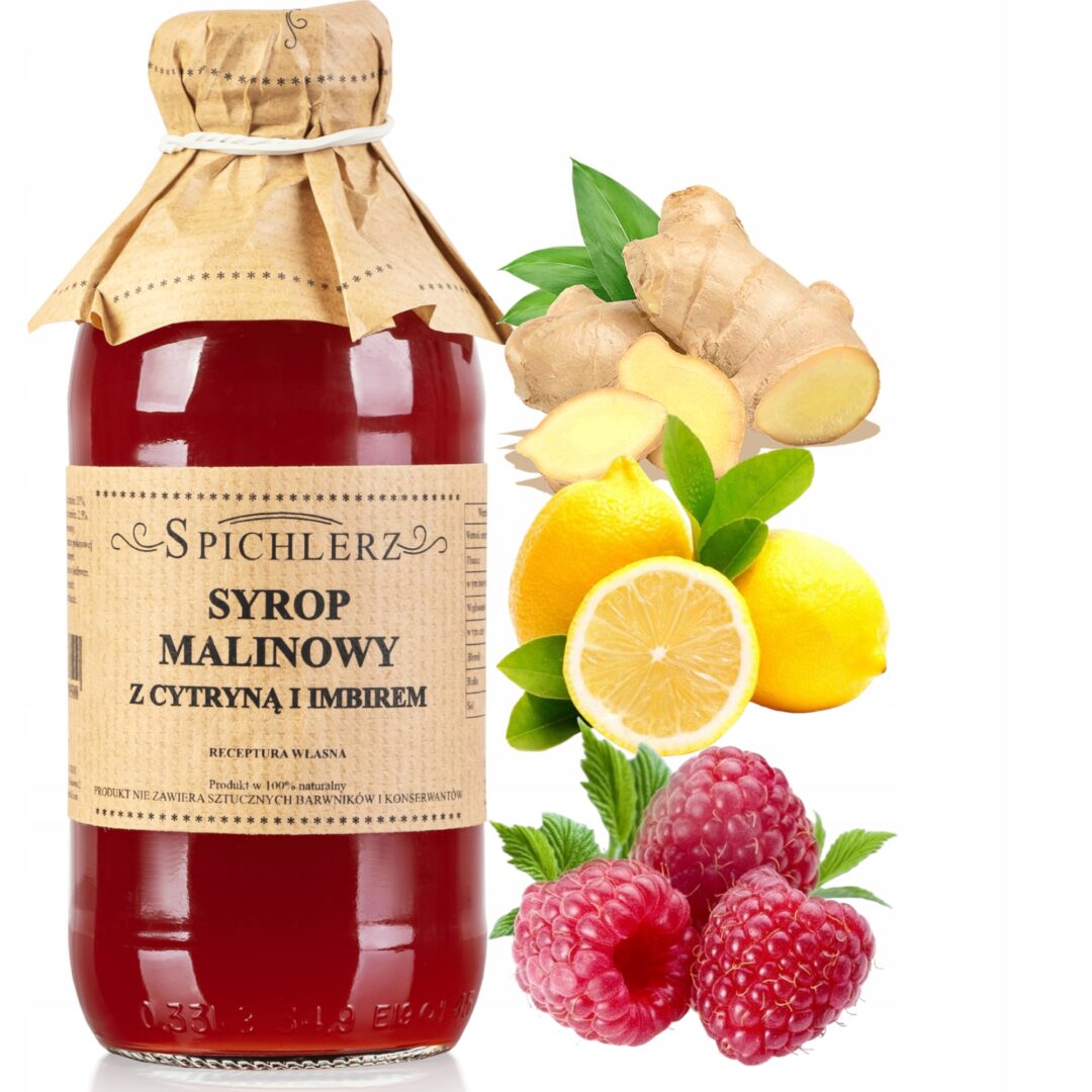 Spichlerz Syrop Malinowy Z Cytryną i Imbirem 330ml