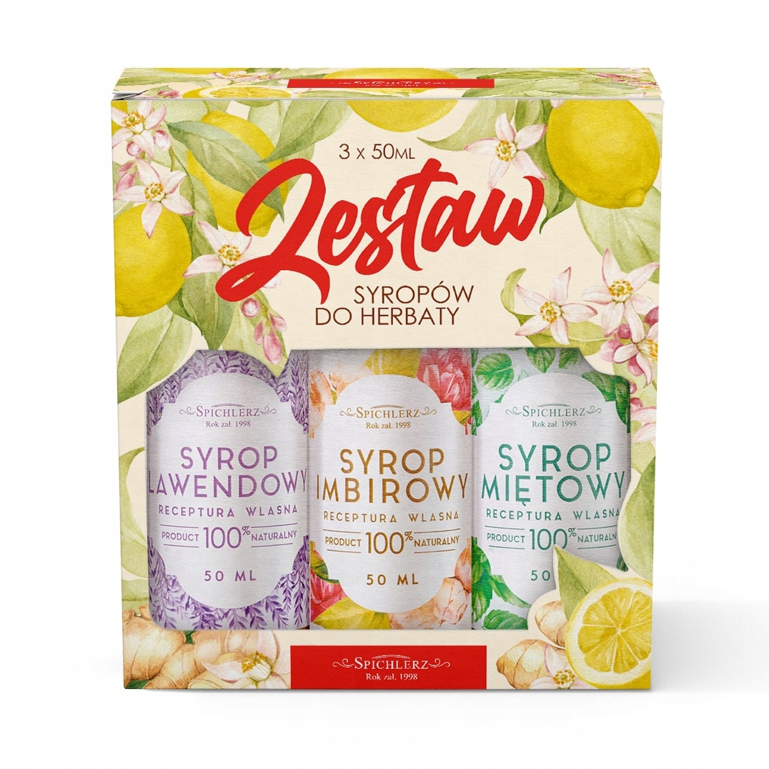 Spichlerz Zestaw Mini Syropów do Herbaty 3x50ml