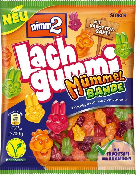 Nimm2 LachGummi Króliczki Marchewki Wielkanoc 225g