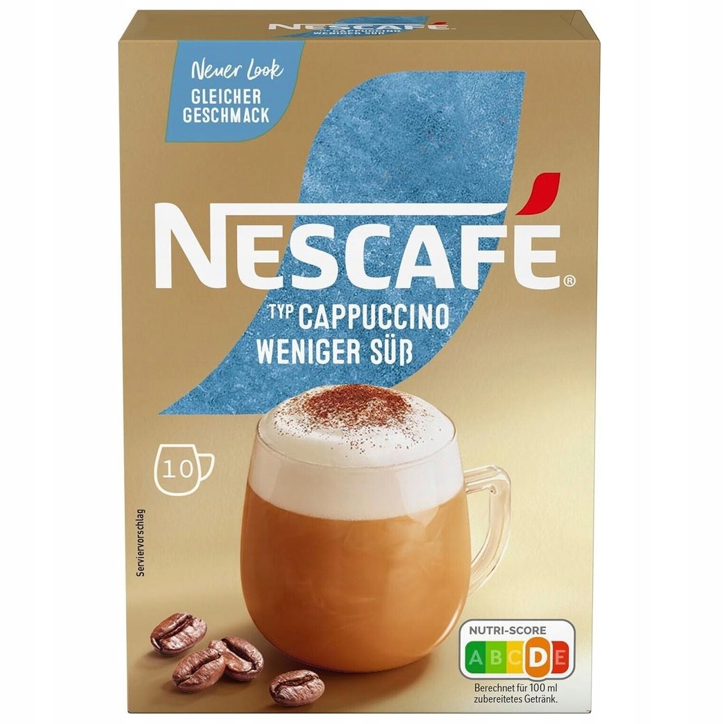 Nescafe Cappuccino Mniej Cukru 10szt x 12,5g